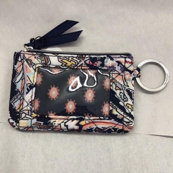 Vera Bradley Small Vera Tote Bag w/ Zip ID Coin Case in Tangier Paisley - Picture 4 of 6